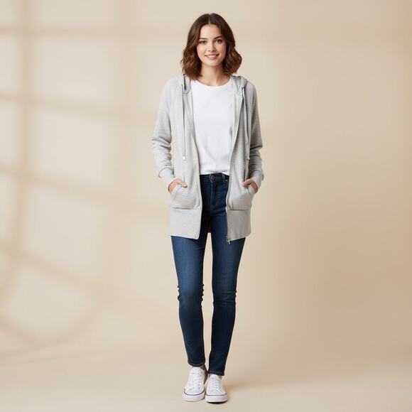 Victoria’s Secret Womens Small Full-Zip Oversized Hoodie Raglan Long Sleeve - Picture 1 of 8